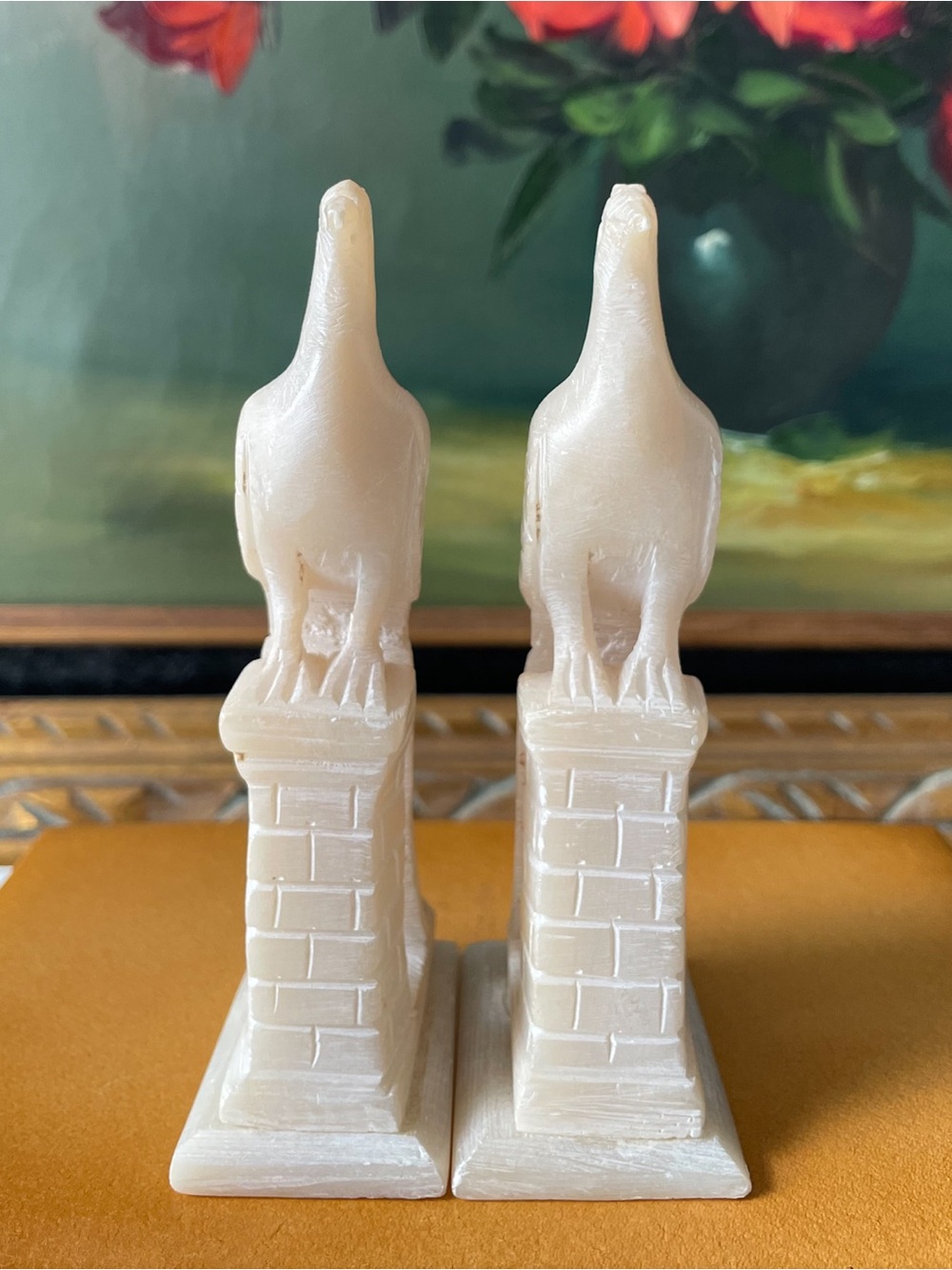 Vintage Hand-Carved Chinese White Soapstone Phoenix Bird Figurines - Picture 4 of 14